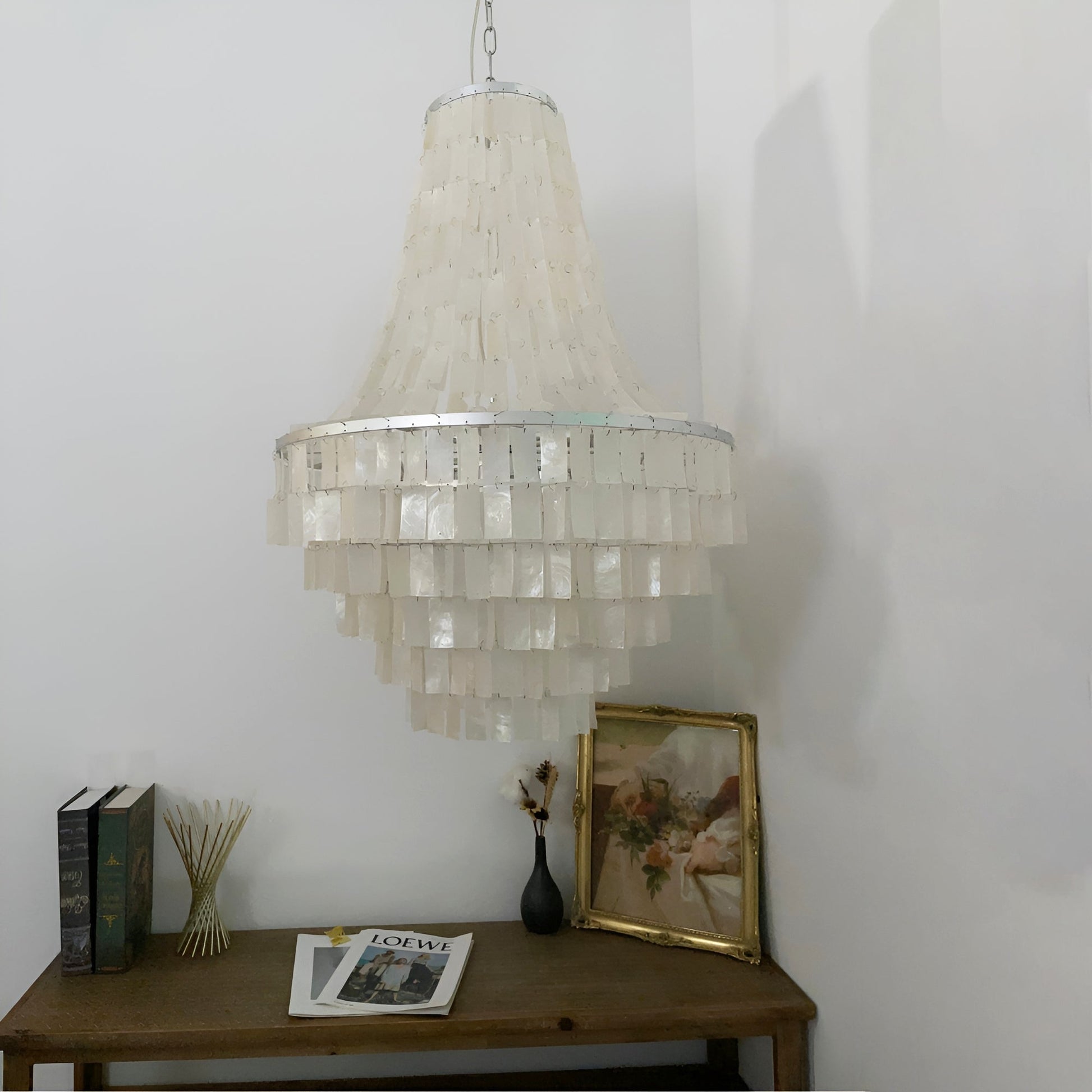 Boho Shell Tiered Chandelier Chandelier