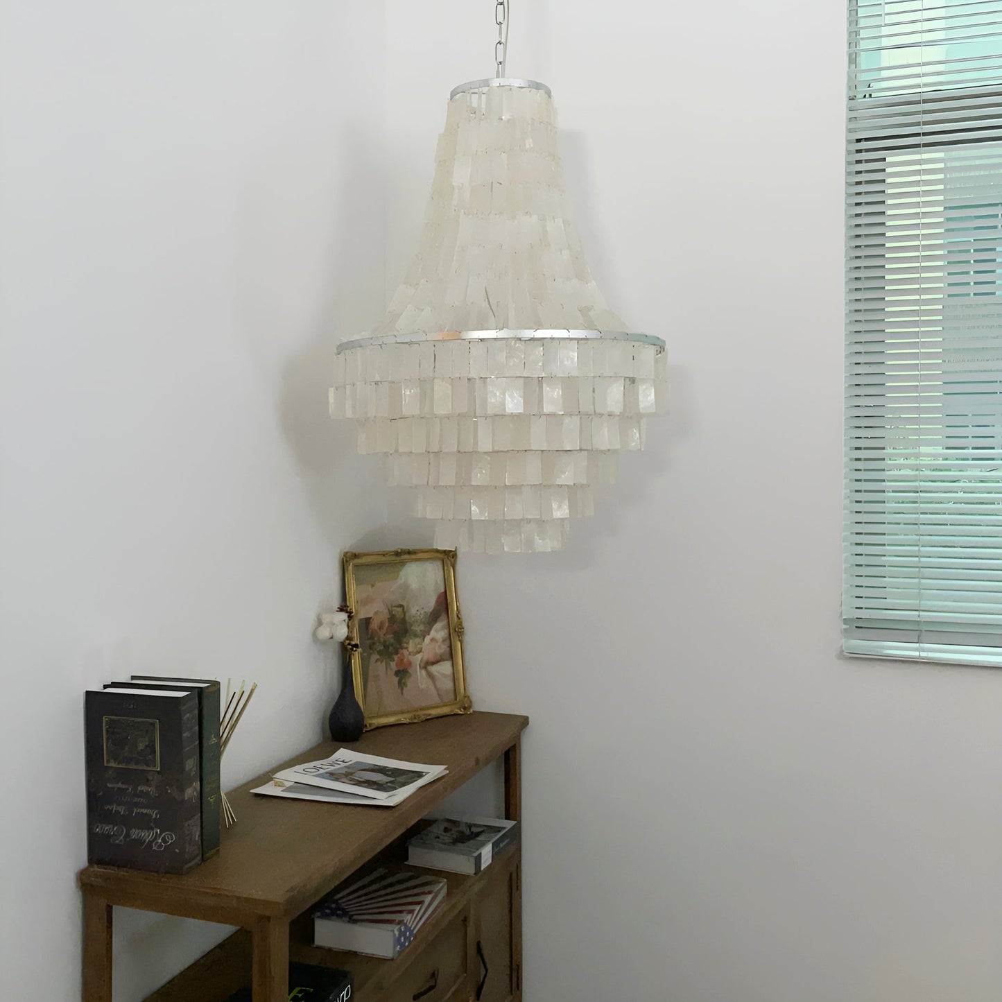 Boho Shell Tiered Chandelier Chandelier