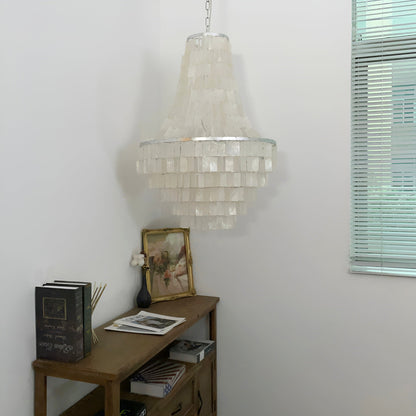 Boho Shell Tiered Chandelier Chandelier