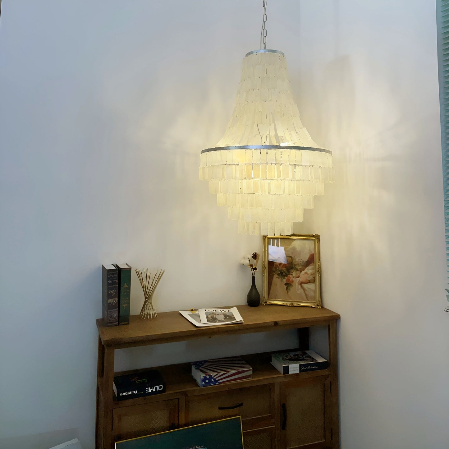 Boho Shell Tiered Chandelier Chandelier