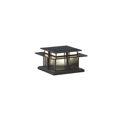 Boilyn Solar Outdoor Pillar Light Model B: L 17.7″ x W 17.7″ x H 9.8″ / L 45cm x W 45cm x H 25cm / Solar-Powered