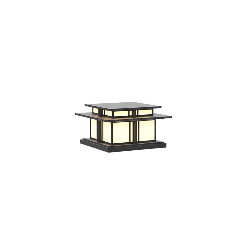 Boilyn Outdoor Pillar Light Model A: L 13.2″ x W 13.2″ x H 7.5″ / L 33.5cm x W 33.5cm x H 19cm / Wired Version / Warm