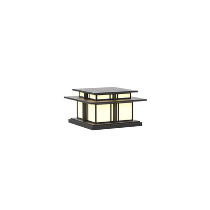 Boilyn Outdoor Pillar Light Model A: L 13.2″ x W 13.2″ x H 7.5″ / L 33.5cm x W 33.5cm x H 19cm / Wired Version / Warm