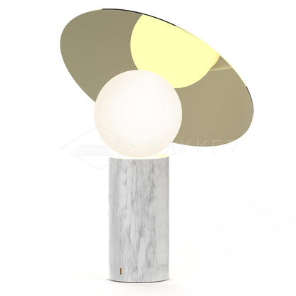 Bola Disc Table Lamp Dia 30cm x H 40cm / Gold & White Marble / American plug 灯具