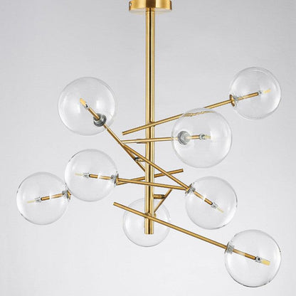 Bolle Chandelier 8heads ? 27.5″ x H 26.3″ / Dia 70cm x H 67cm / Gold & Clear Chandelier