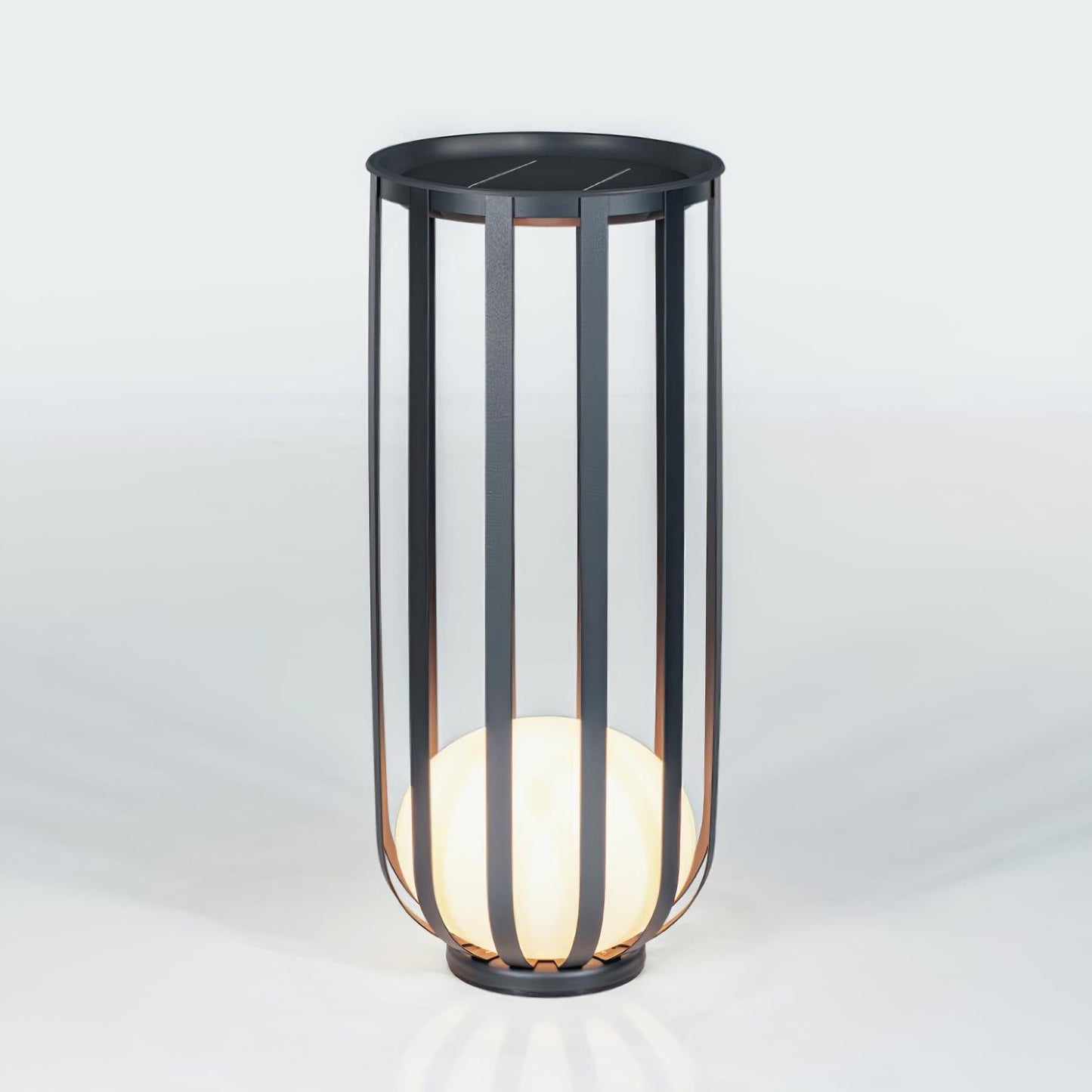 Bols Outdoor Garden Lamp with Solar Panel ? 15.4″ x H 37.4″ / Dia 39cm x H 95cm / Black / Warm Light Floor lamp