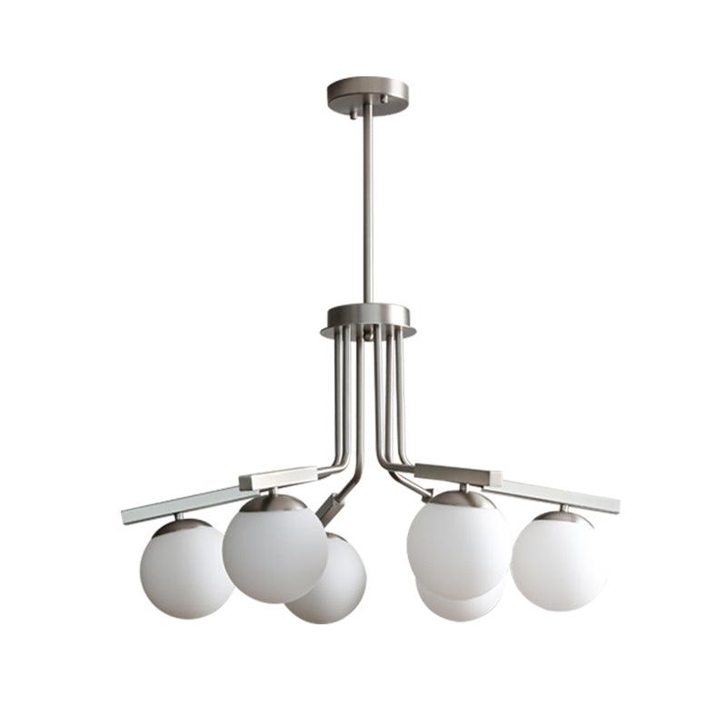 Bonnie Chandelier 6 heads Φ 27.6″ x H 17.3″ / Dia 70cm x H 44cm / Silver Chandelier