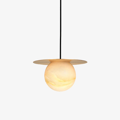 Borra Pendant Light Dia 10.2″ x H 6.3″ / Dia 26cm x H 16cm / Brass + White Pendant light