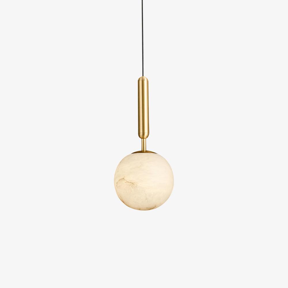 Bosso Pendant Lamp Dia 4.7″ x H 13.7″/ Dia 12cm x H 35cm / Brass & White Alabaster Pendant light