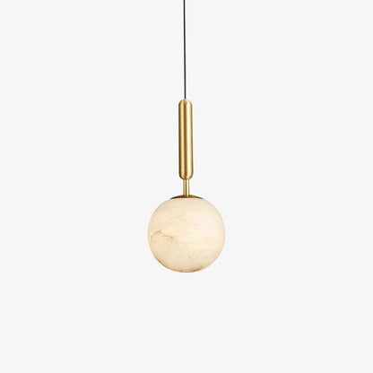 Bosso Pendant Lamp Dia 4.7″ x H 13.7″/ Dia 12cm x H 35cm / Brass & White Alabaster Pendant light