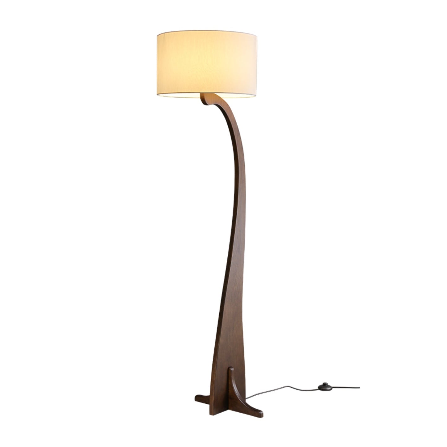 Bow Curve Floor Lamp Dia 17.7″ x H 67.7″ / Walnut Color / US Plug Floor lamp