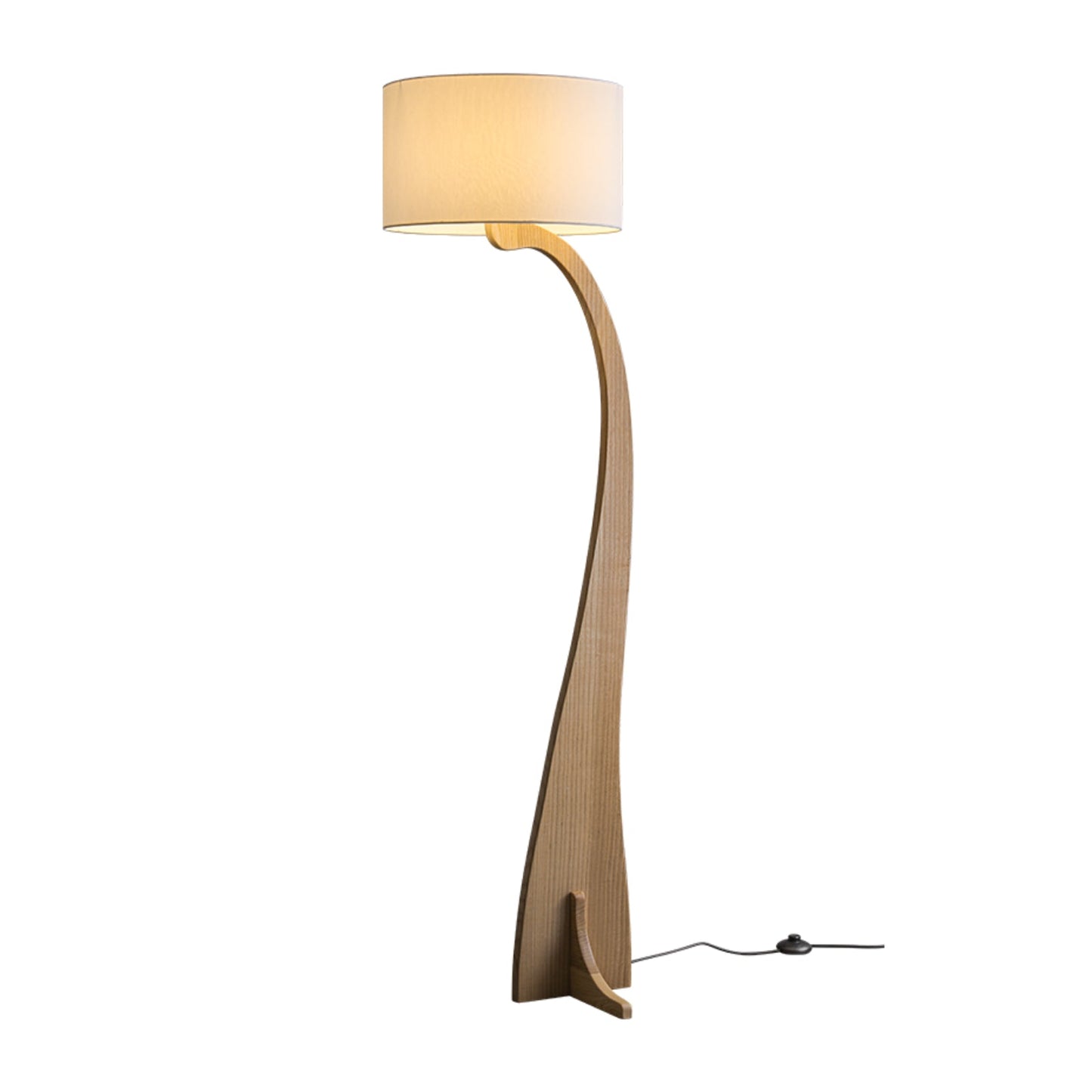 Bow Curve Floor Lamp Dia 17.7″ x H 67.7″ / Wood Color / US Plug Floor lamp