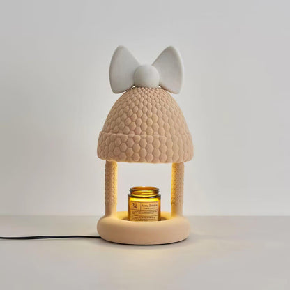 Bow Tie Hat Table Lamp Dia 6.9″ x H 13.8″ / Dia 17.5cm x H 35cm / Milk Coffee & White / US Plug Table lamp