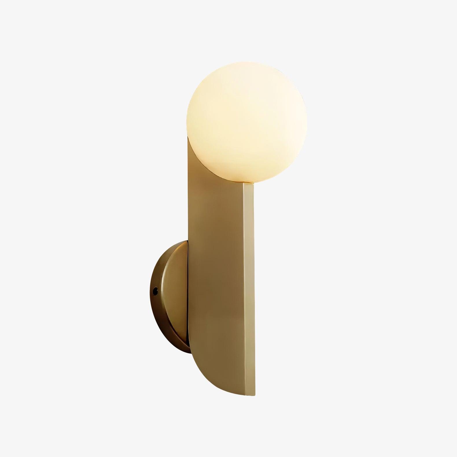 Bower Sconce ? 4.9″ x H 13.8″ / Dia 12.5cm x H 35cm / Brass & White Wall lamp