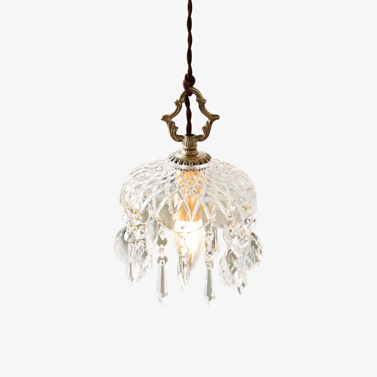 Bowl Shade Pendant Lamp Dia 5.9″ x H 7.9″ / Dia 15cm x H 20cm / Brass + Clear Pendant light