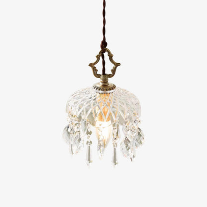 Bowl Shade Pendant Lamp Dia 5.9″ x H 7.9″ / Dia 15cm x H 20cm / Brass + Clear Pendant light