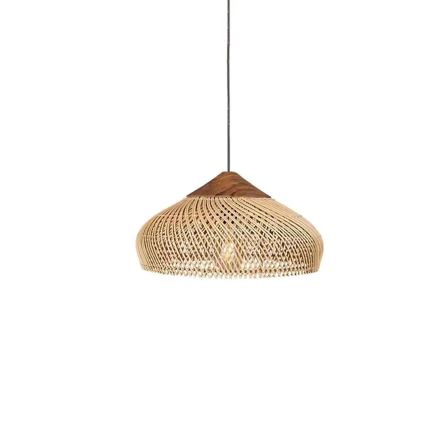 Braided Rattan Pendant Lamp Model B ? 25.6″ x H 59.1″ / Dia 65cm x H 150cm / Natural wood & Natural rattan Pendant light