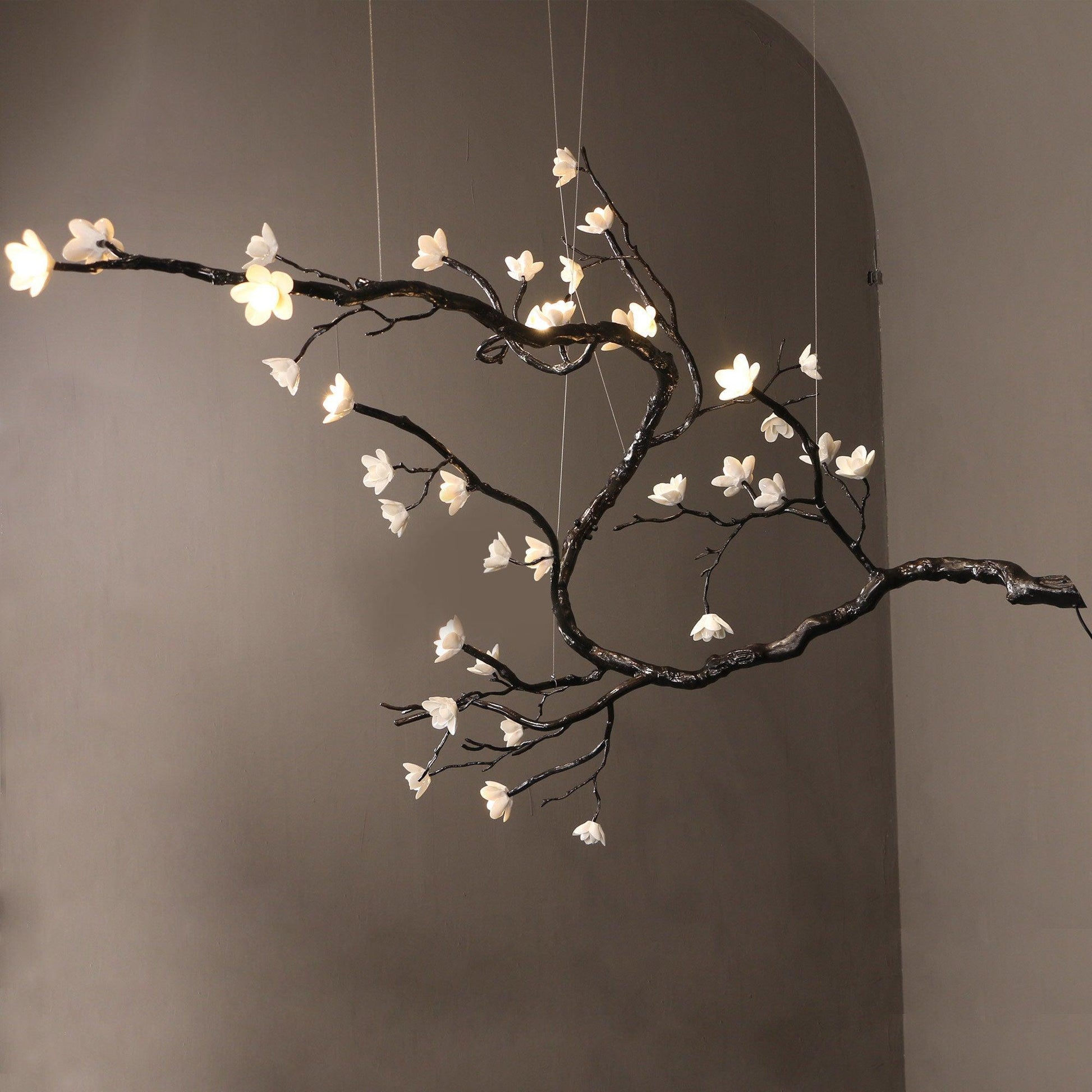 Branch Flower Chandelier L 66.9″ x W 55.1″ x H 54.3″ / L 170cm x W 140cm x H 138cm / Brass stained black Chandelier