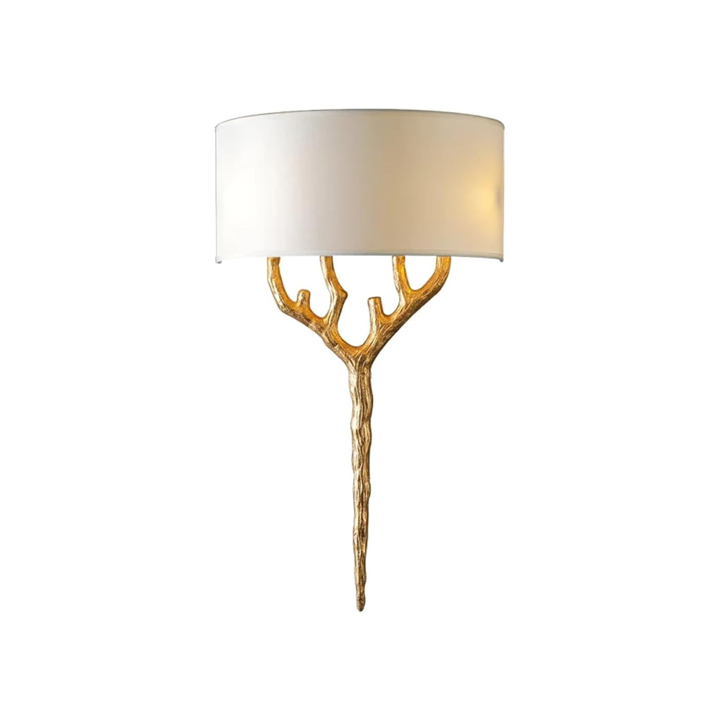 Brass Branch Wall Lamp Dia 18.9″ x H 26.8″ / Dia 48cm x H 68cm / Brass & White / Single Wall lamp