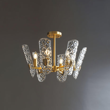 Brass Central Chandelier 6 heads / Brass Chandelier