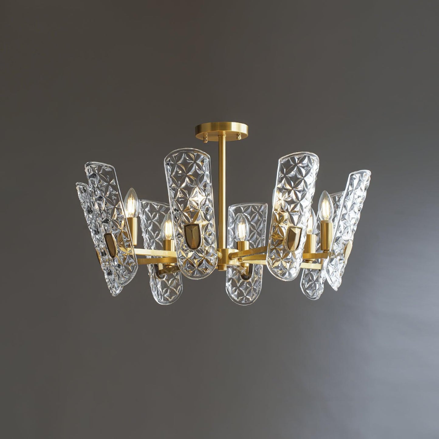 Brass Central Chandelier 8 heads / Brass Chandelier