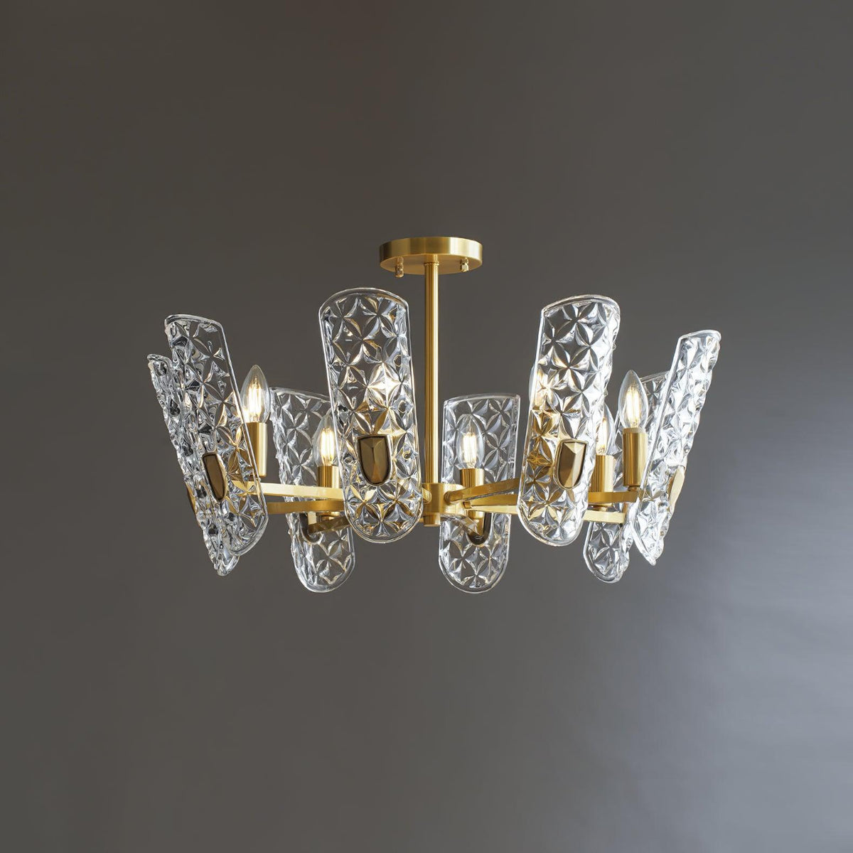 Brass Central Chandelier 8 heads / Brass Chandelier