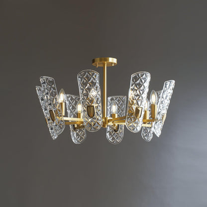 Brass Central Chandelier 8 heads / Brass Chandelier
