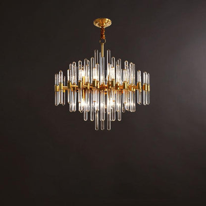 Vintage Antique Brass Chandelier 10heads ? 24.4″ x H 23.6″ / Dia 62cm x H 60cm / Brass & Clear Crystal Chandelier
