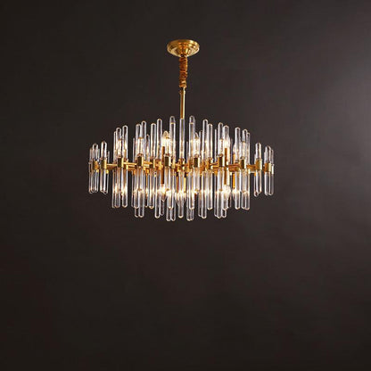 Vintage Antique Brass Chandelier 16heads ? 31.5″ x H 23.6″ / Dia 80cm x H 60cm / Brass & Clear Crystal Chandelier