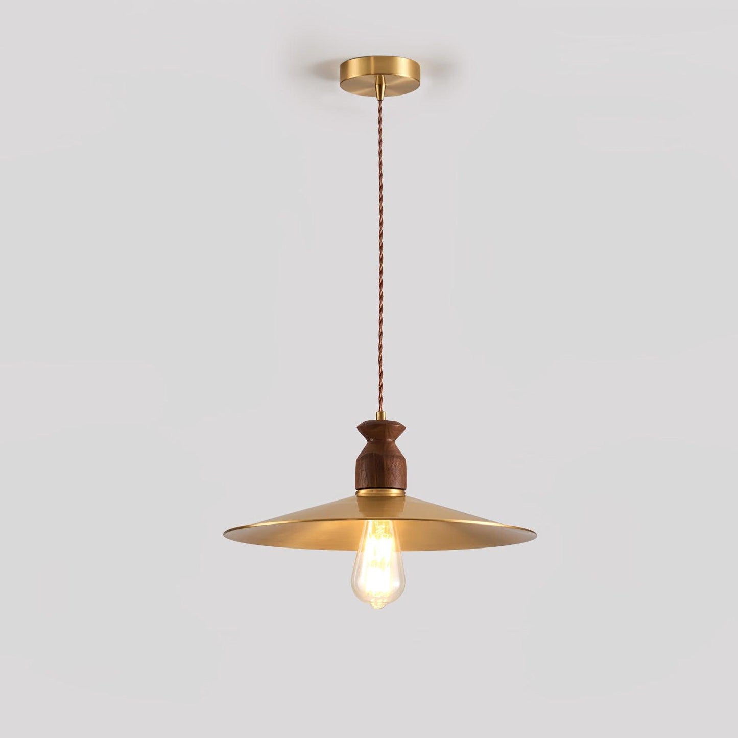 Brass Crest Pendant Light Model A Dia 13.8″ x H 59″ / Dia 35cm x H 150cm / Brass & Walnut color Pendant light