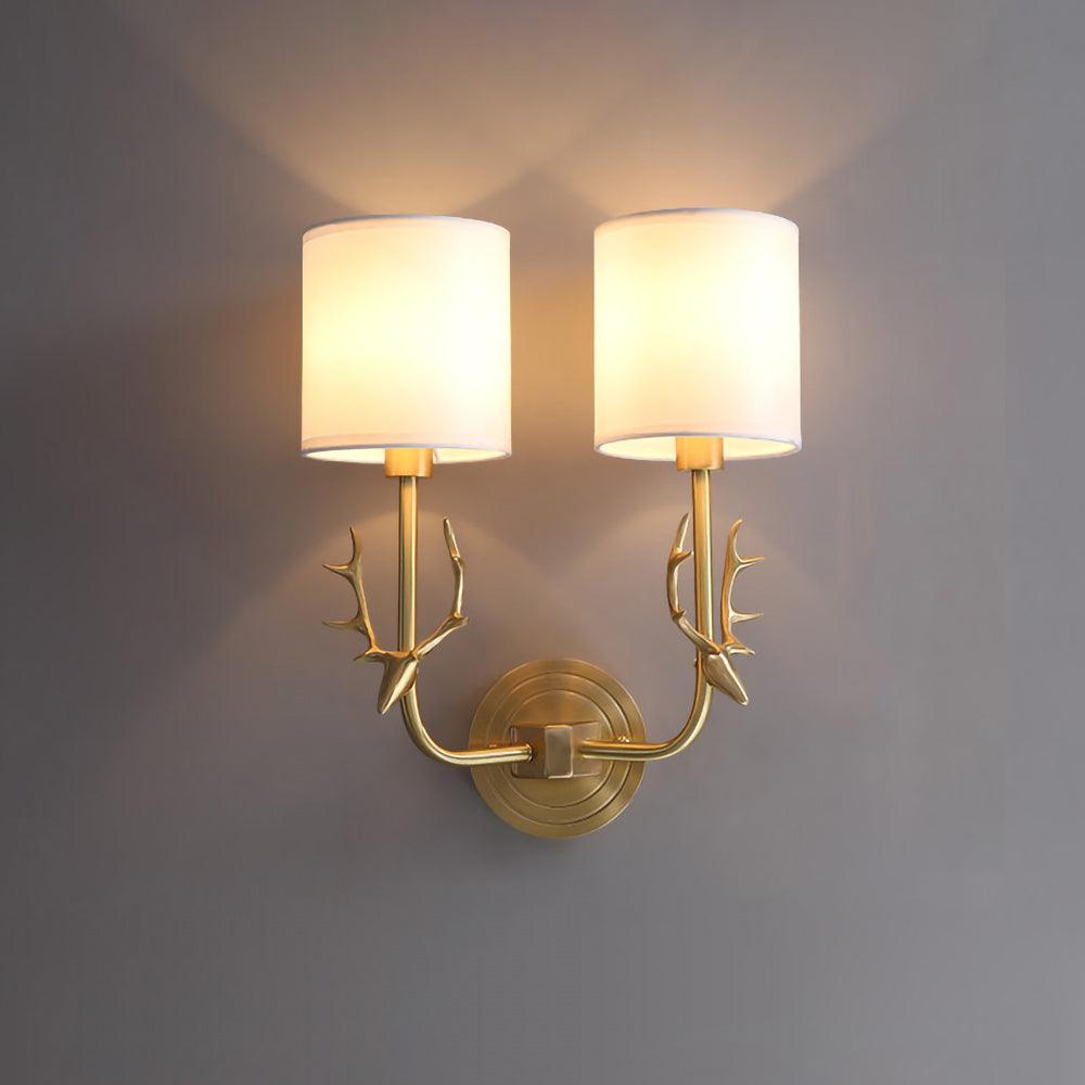 Brass Deer Head Wall Light Dia 11″ x H 15.4″ / Dia 28cm x 39cm / Brass Wall lamp
