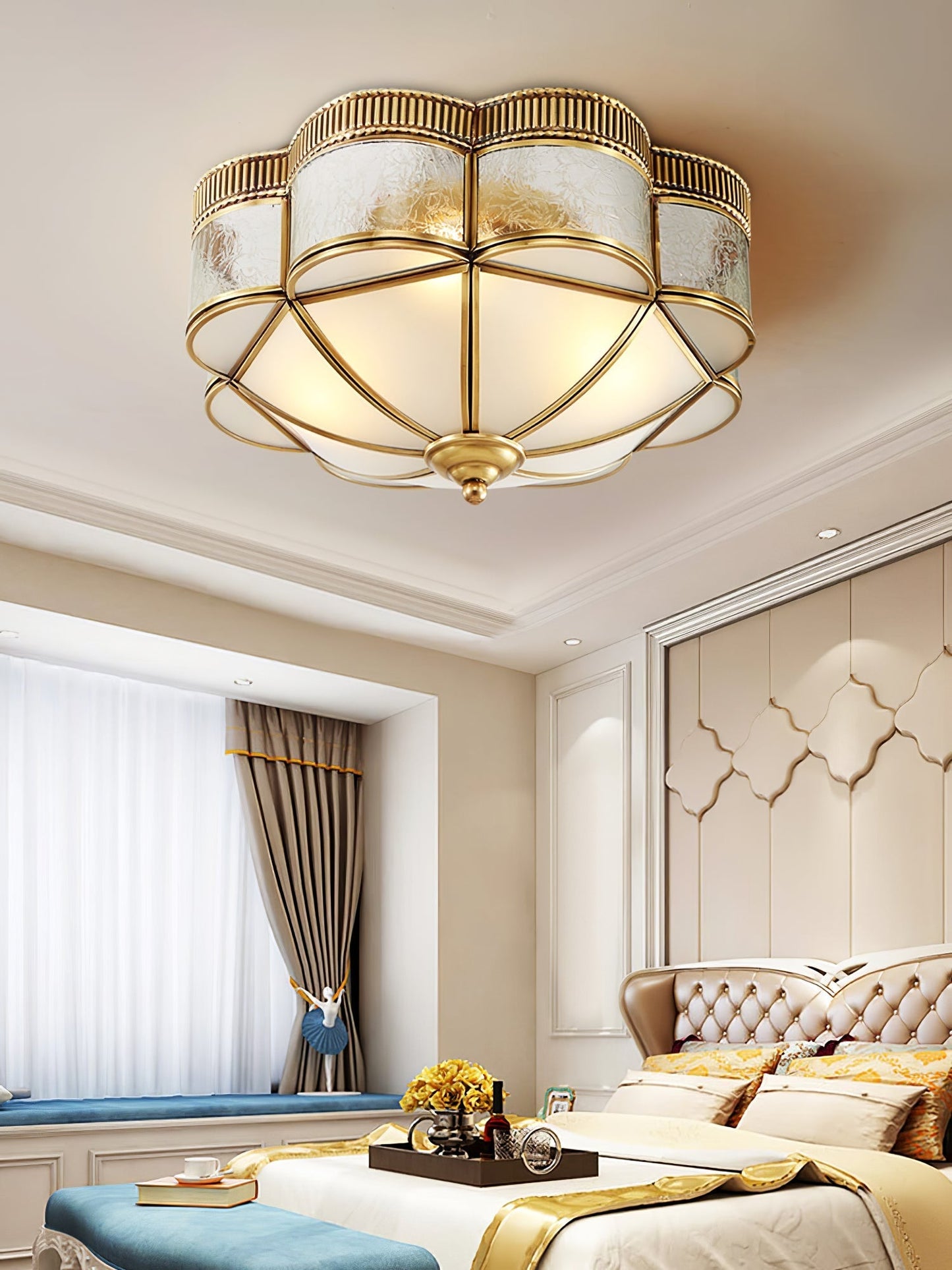 Brass Domed Flush Ceiling Lamp Ceiling lamp