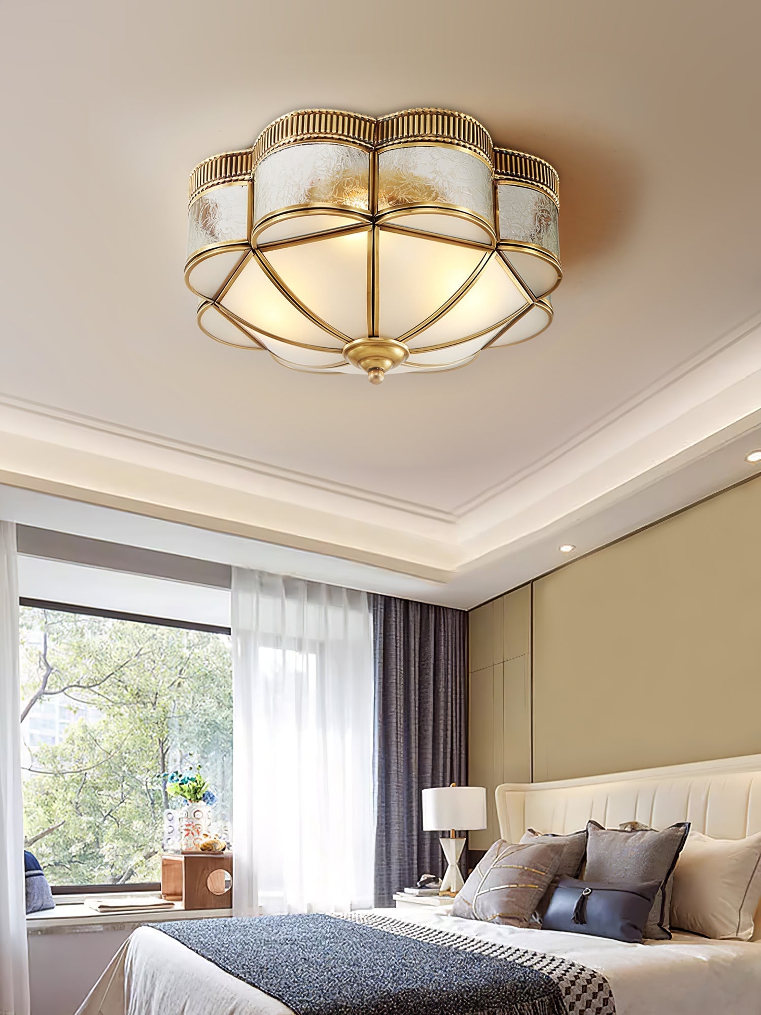 Brass Domed Flush Ceiling Lamp Ceiling lamp