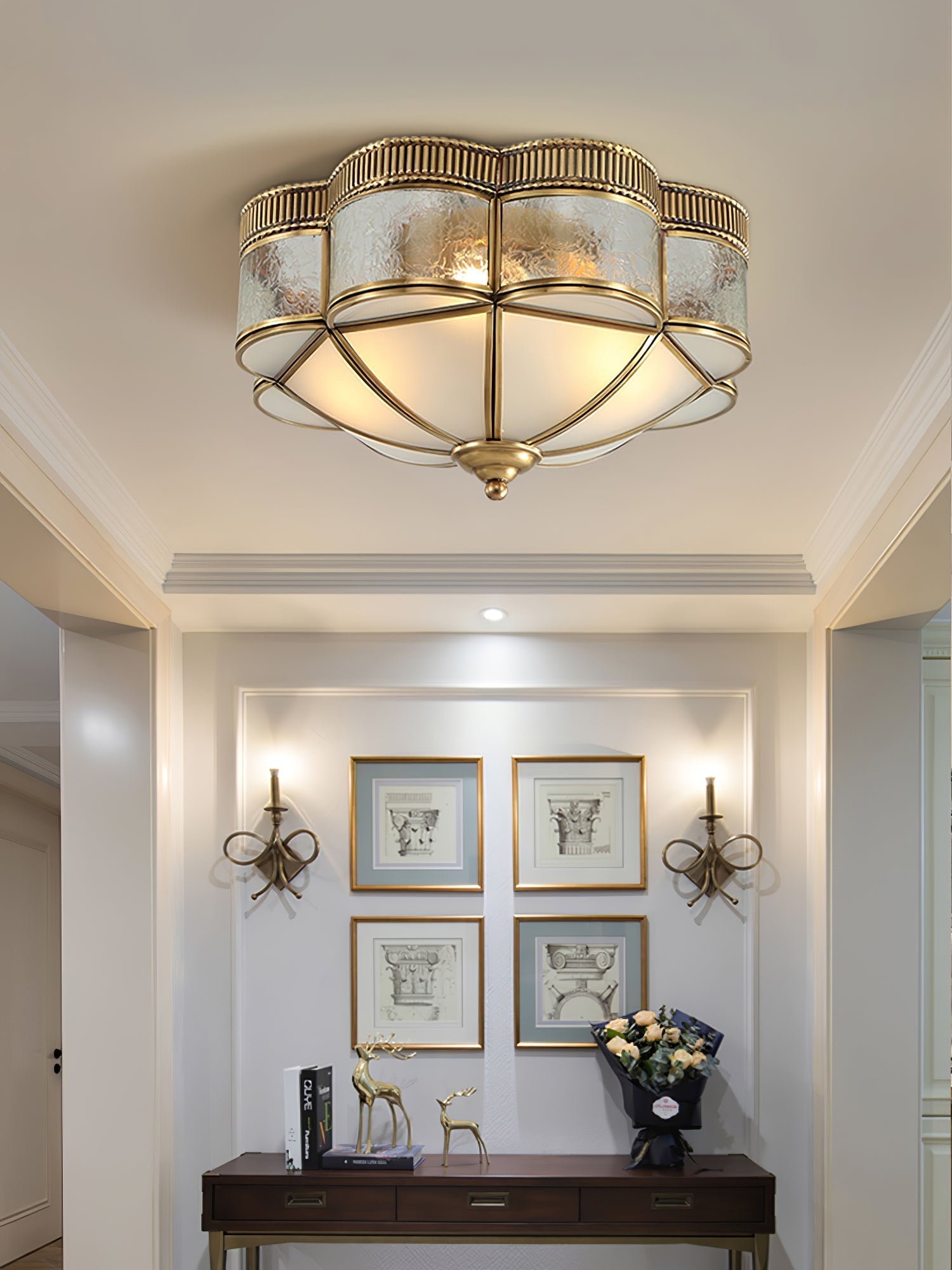 Brass Domed Flush Ceiling Lamp Ceiling lamp