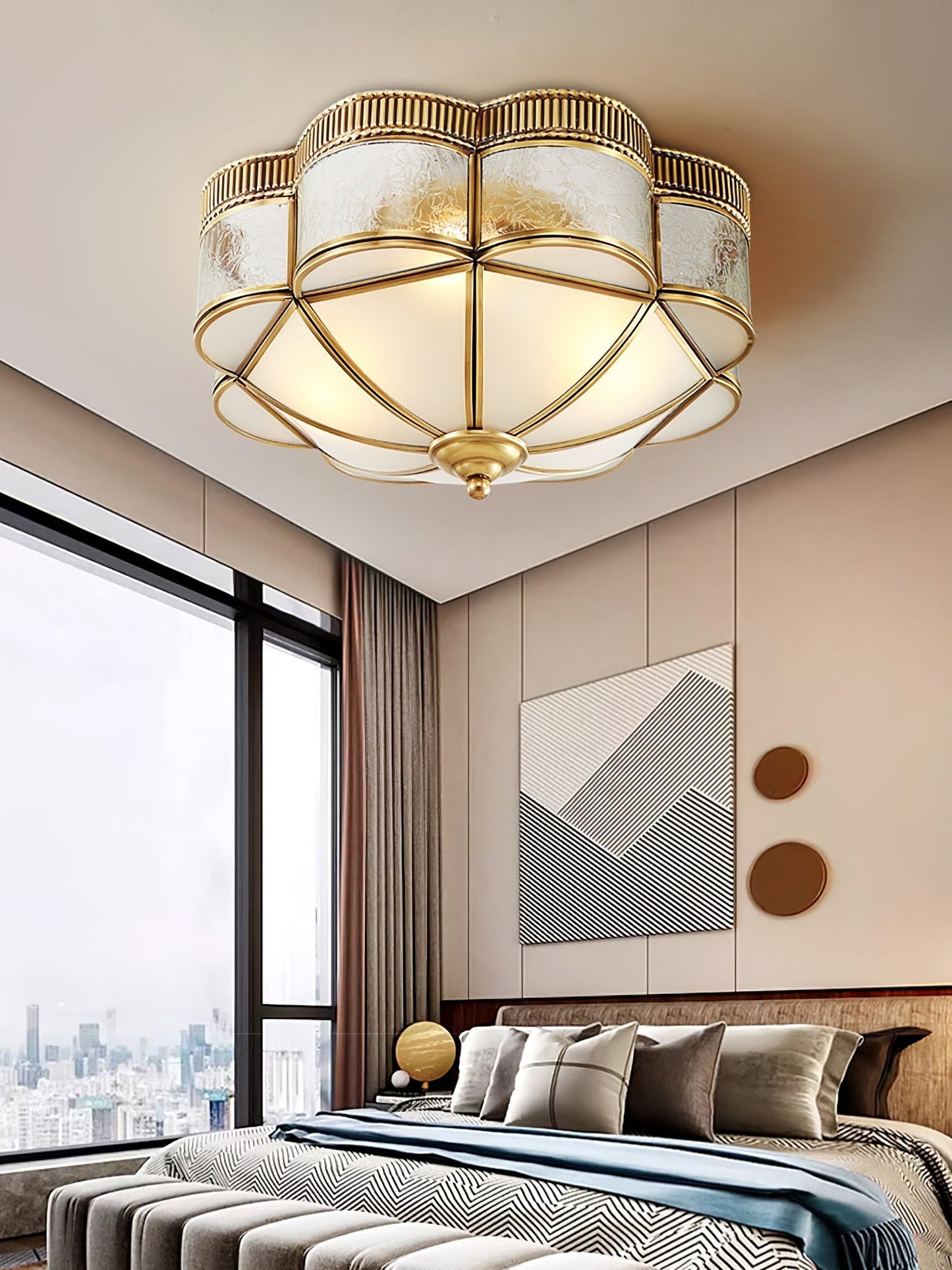 Brass Domed Flush Ceiling Lamp Ceiling lamp
