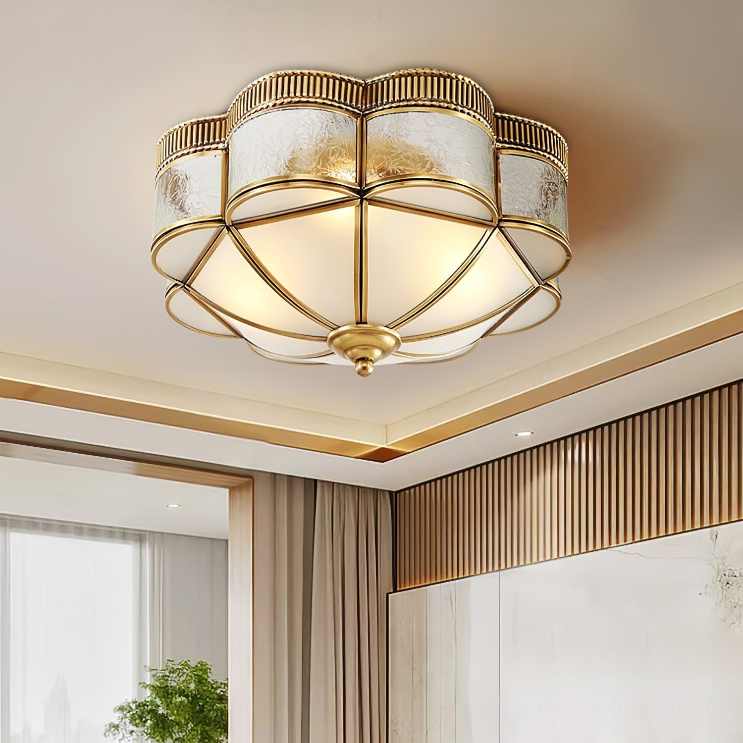 Brass Domed Flush Ceiling Lamp Ceiling lamp