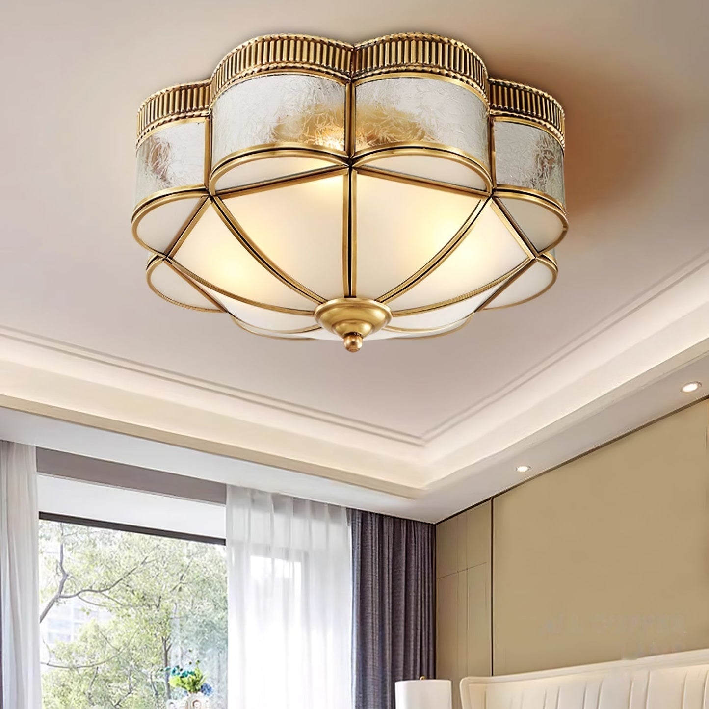 Brass Domed Flush Ceiling Lamp Ceiling lamp