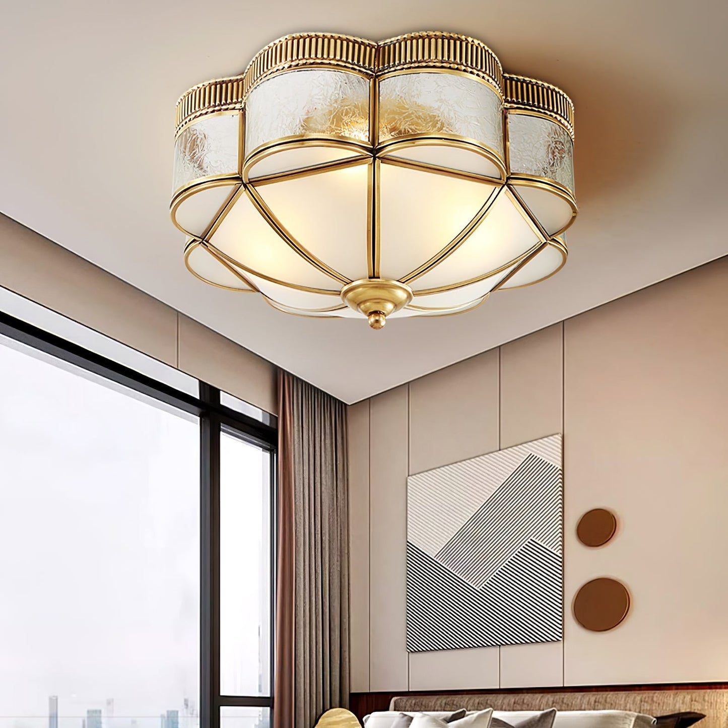 Brass Domed Flush Ceiling Lamp Ceiling lamp