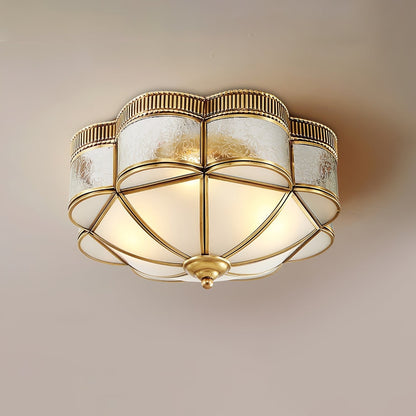 Brass Domed Flush Ceiling Lamp Dia 17.7″ x H 7.9″ / Brass Ceiling lamp
