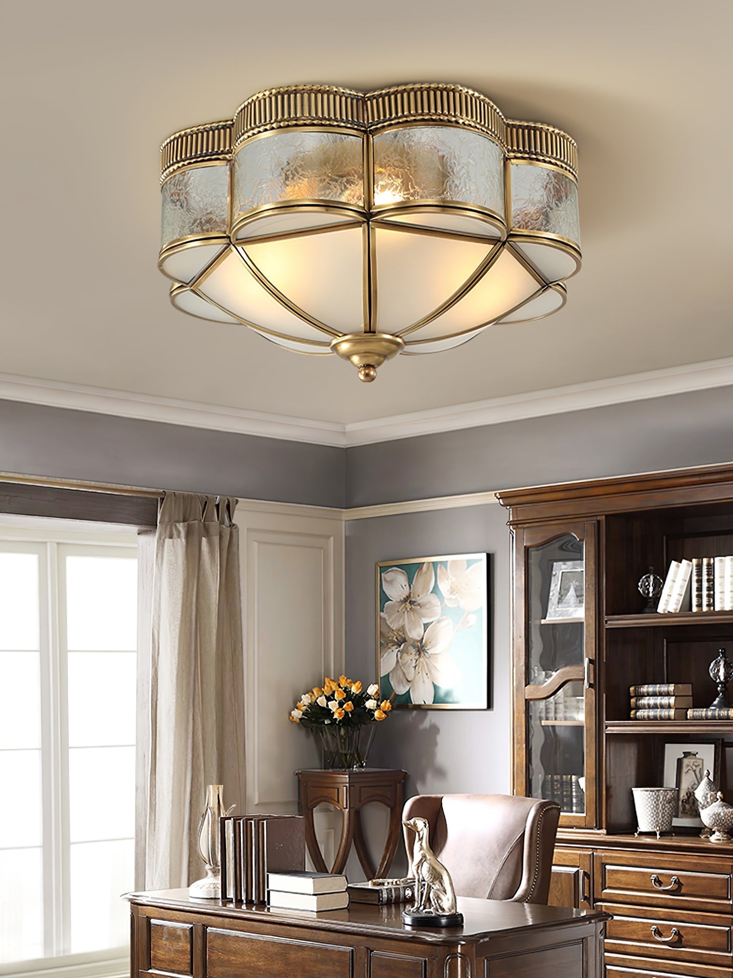 Brass Domed Flush Ceiling Lamp Ceiling lamp