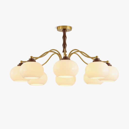 Persimmon Glass Globe Chandelier Chandelier