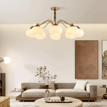 Persimmon Glass Globe Chandelier Chandelier