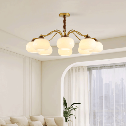 Persimmon Glass Globe Chandelier Chandelier