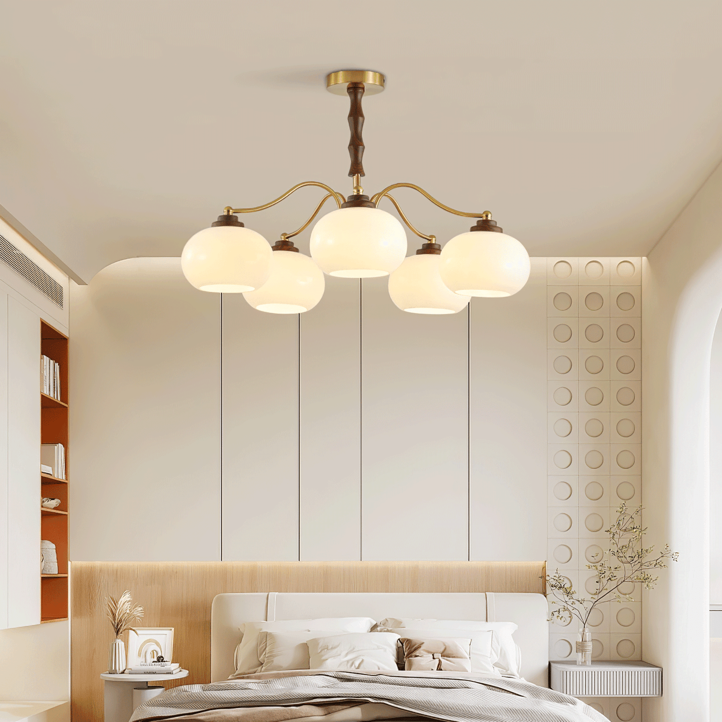 Persimmon Glass Globe Chandelier Chandelier