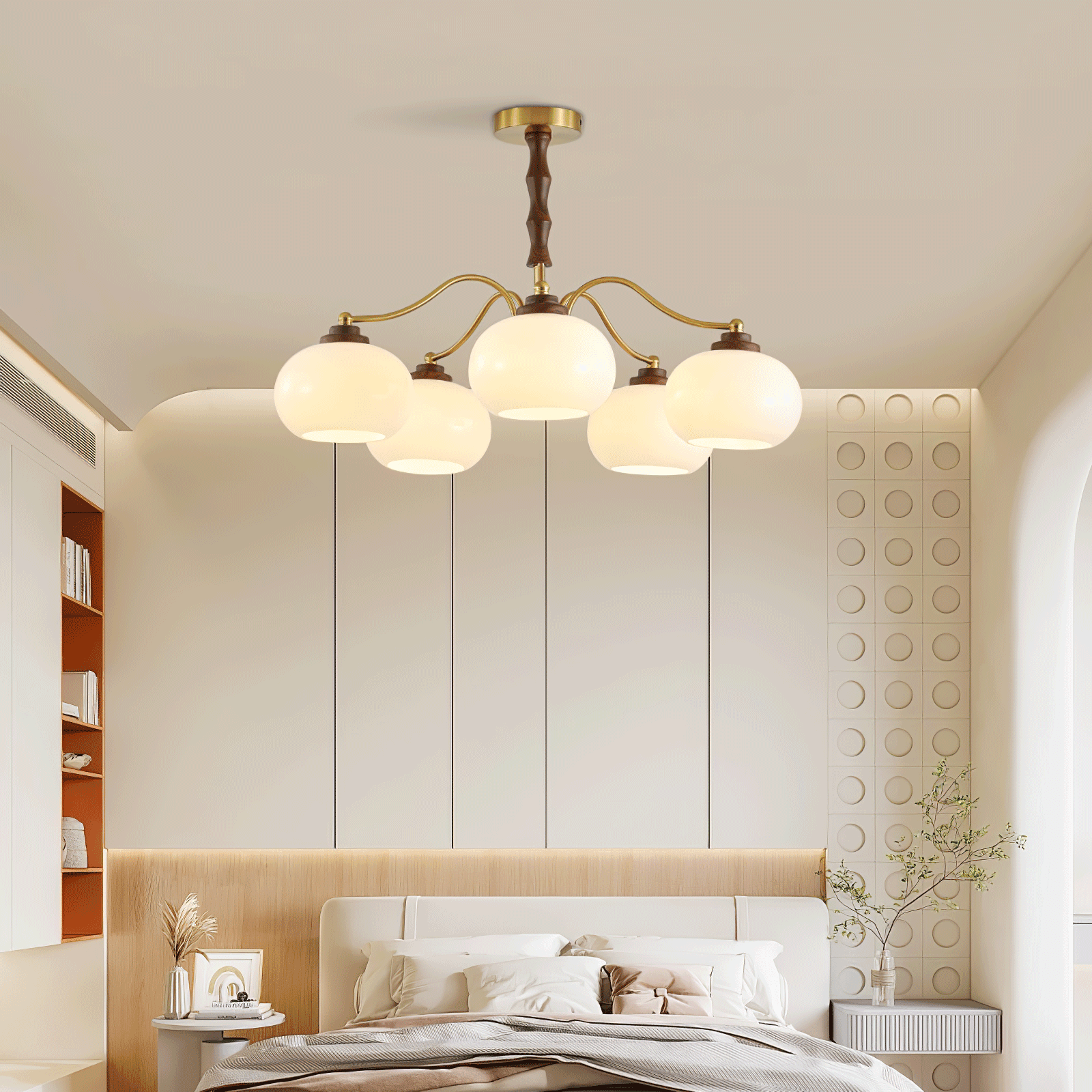 Persimmon Glass Globe Chandelier Chandelier
