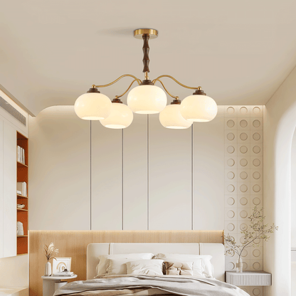 Persimmon Glass Globe Chandelier Chandelier