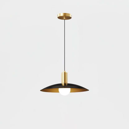 Brass Flared Pendant Lamp Dia 13″ x H 4.7″ / Dia 33cm x H 12cm / Black & Brass Pendant light