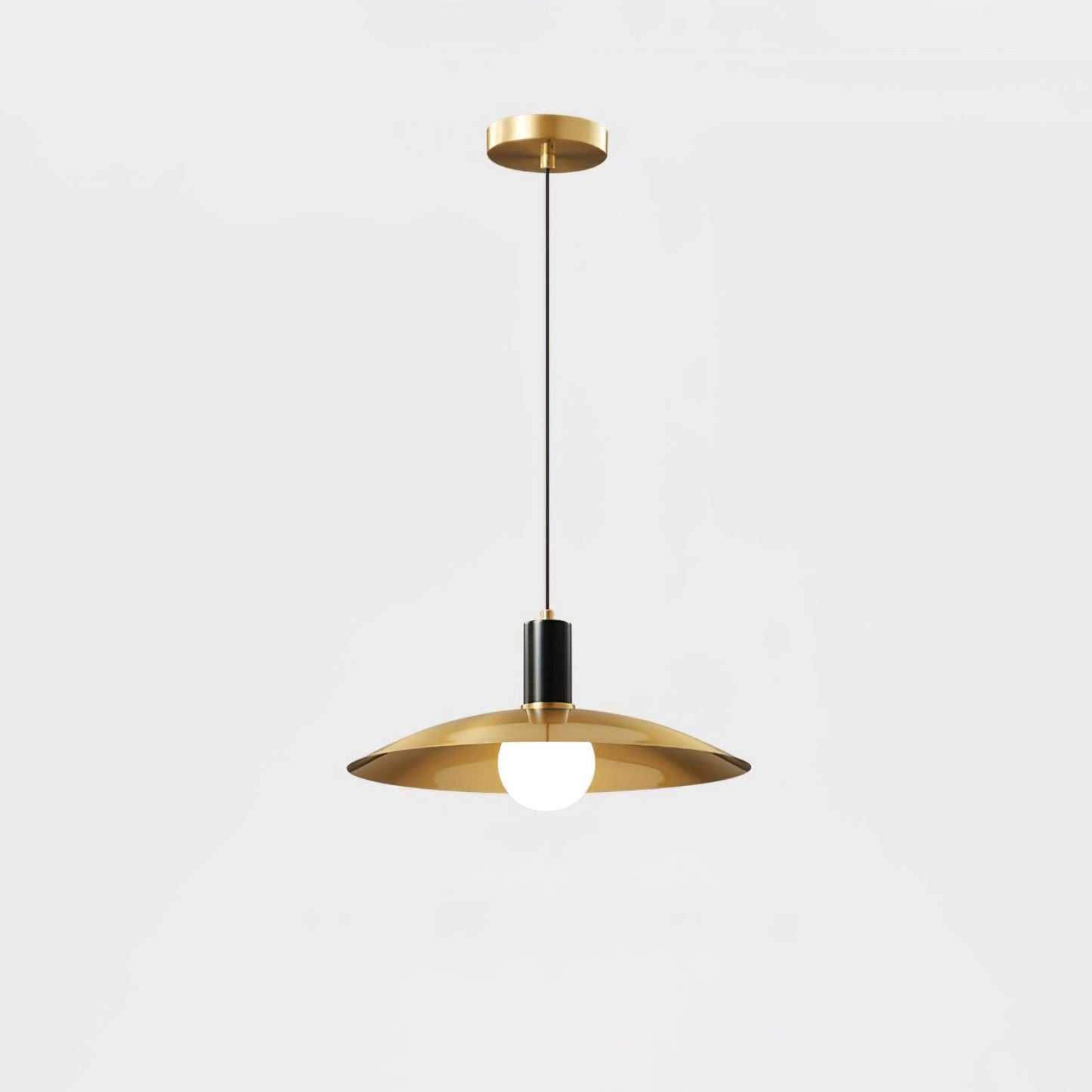 Brass Flared Pendant Lamp Dia 13″ x H 4.7″ / Dia 33cm x H 12cm / Brass & Black Pendant light
