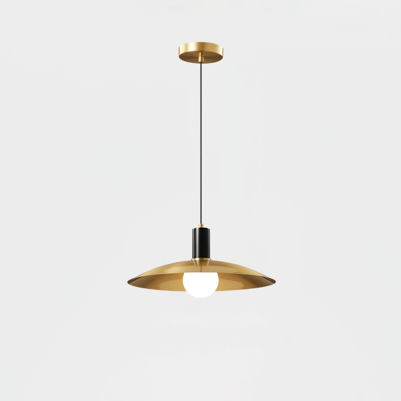 Brass Flared Pendant Lamp Dia 13″ x H 4.7″ / Dia 33cm x H 12cm / Brass & Black Pendant light