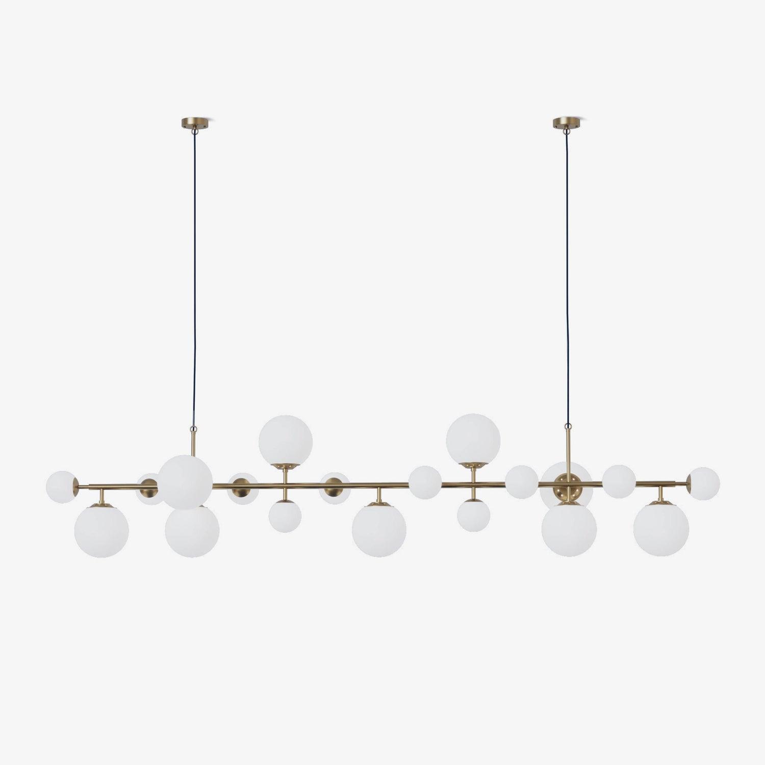 Brass Glass Globe Chandelier Chandelier